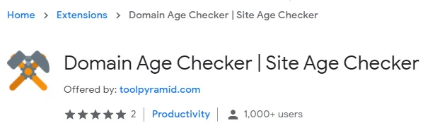 google chrome Domain Age Checker extension