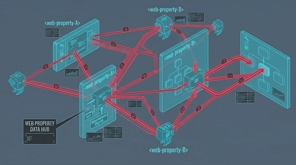 High-fidelity network diagram illustrating edge-computed decentralized interlinking meshes mapping semantic proximity vectors across multi-site web portfolios.