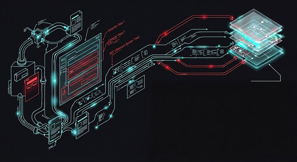 Technical schematic displaying how websites structure their root directory with an llms.txt file to pass agentic browsing validation audits.