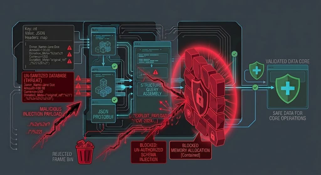 Technical illustration of secure entry-ownership validation protecting database exports from unauthorized access.